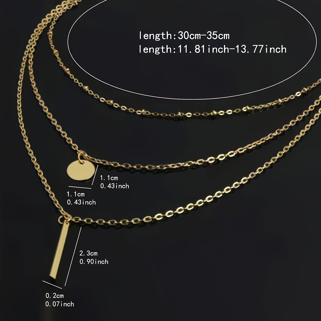 Women's Golden-Tone Geometric Sequin Multi-Layer Necklace